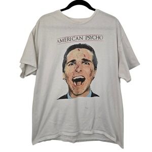 American Psycho Graphic T-Shirt Mens XL White Good Patrick Bateman Movie Tee